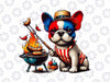 PNG ONLY French Bulldog Barbequing Patriotic 4th Of July Png, French Bulldog American fFlag Png, Independence Day Png, Digital Download