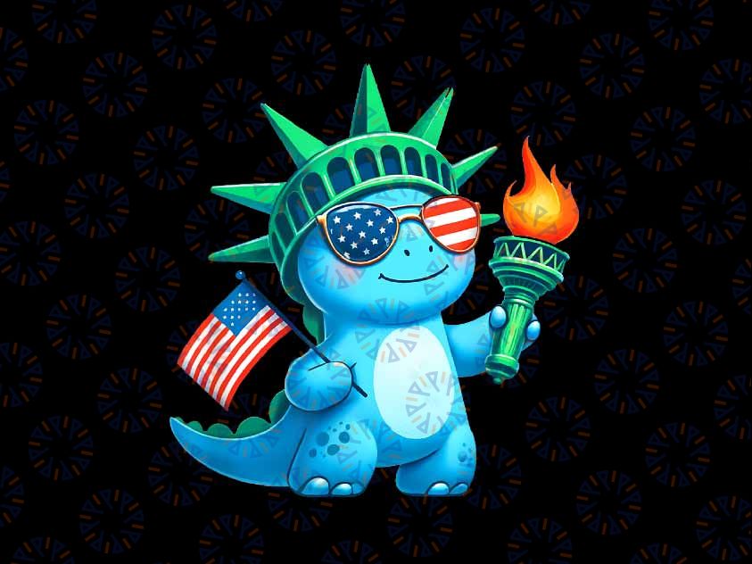 PNG ONLY Statue Of Liberty 4th Of July Png, Cute Dino American Je-sus Png, Independence Day Png, Digital Download