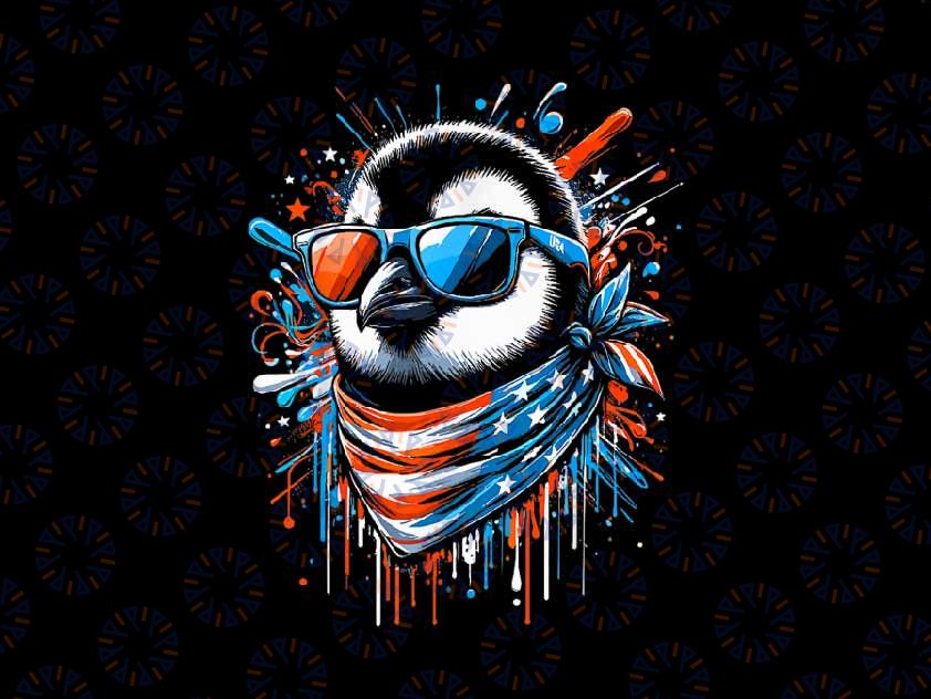 PNG ONLY (Print only on dark backgrounds) US Flag Penguin 4th Of July Png, Patriotic Penguin America Flag Png, Independence Day Png, Digital Download