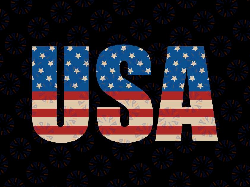 USA Text Flag American Flag Svg, Patriotic 4th Of July Svg, Independence Day Png, Digital Download