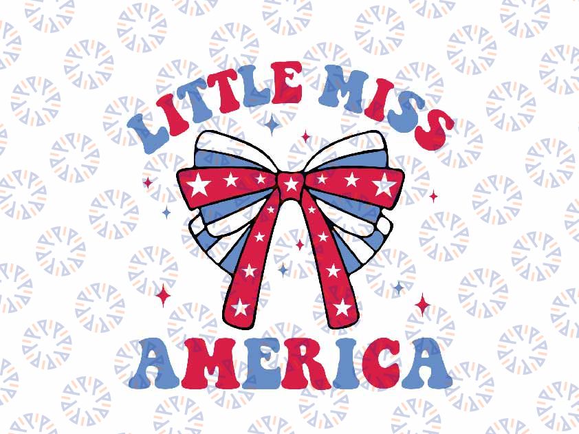 Little Miss America Svg, American Girly Coquette 4th Of July Svg, Independence Day Png, Digital Download