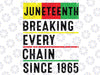 Juneteenth Breaking Every Chain Since 1865 African American Svg, Freedom Day Png, Black History Svg, Black Pride Svg, Instant Download