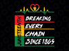 Juneteenth Breaking Every Chain Since 1865 Svg, Black History African American Svg, Broken Chain Png, Digital Download