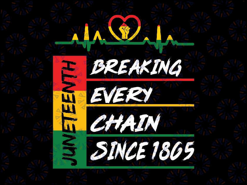 Juneteenth Breaking Every Chain Since 1865 Svg, Black History African American Svg, Broken Chain Png, Digital Download