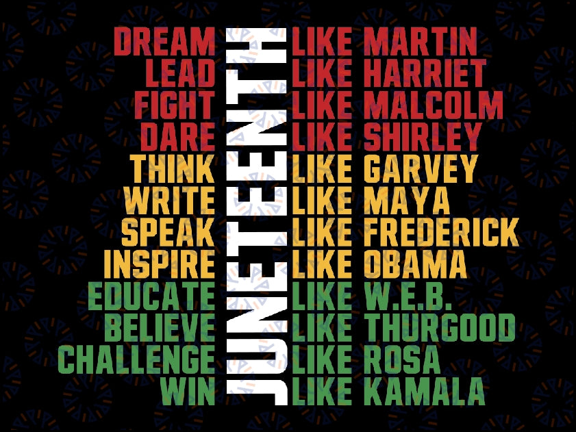 Juneteenth Svg, Dream Like Martin Png, Fight Like Malcolm Svg, Juneteenth Saying Quote, Black History Svg, Digital Download