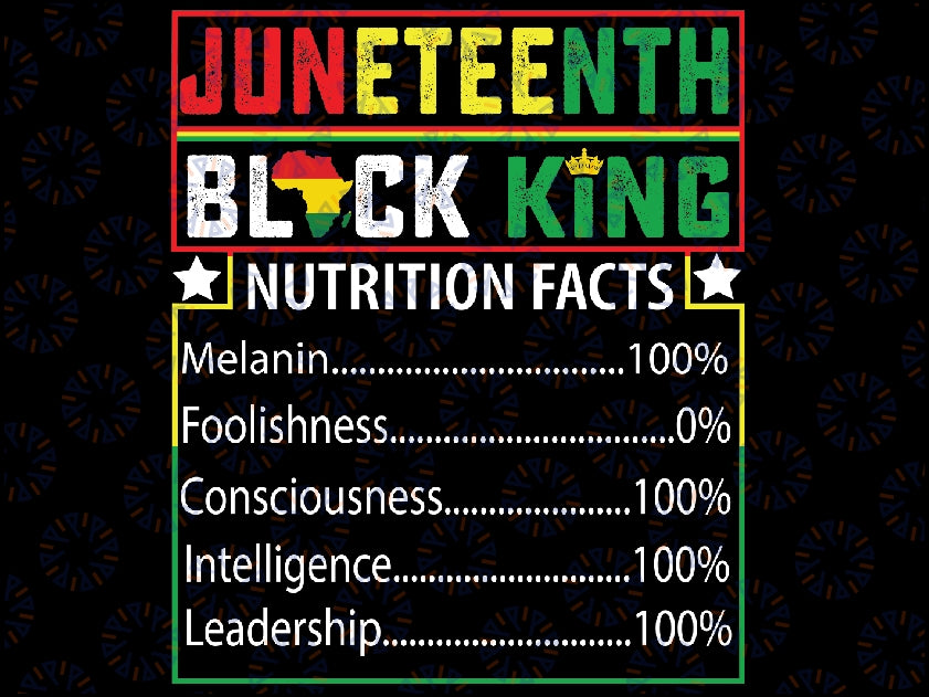 Awesome Juneteenth Black King Melanin Sg, Nutritional Facts Juneteenth 1865 Svg, Juneteenth  Png, Digital Download
