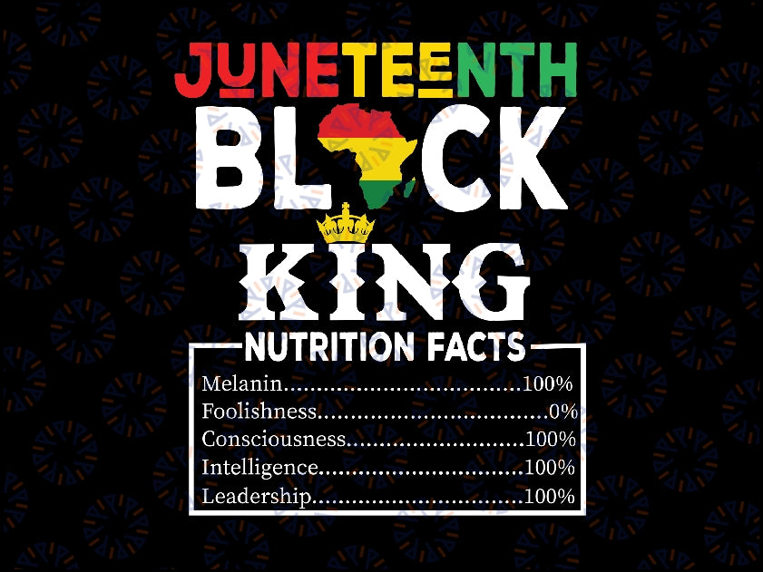 Nutritional Facts Juneteenth 1865 Black King Black Queen Svg, Juneteenth Nutrition Facts Svg, Juneteenth  Png, Digital Download