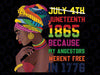 July 4th Juneteenth 1865 Because My Ancestors Afro Girl Png, African American Png, Juneteenth The Real Independence Png, Digital Downloads