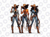 PNG ONLY Black Cowgirl Western Rodeo Melanin Png, Black History Te-xas Png, Juneteenth Png, Instant Download