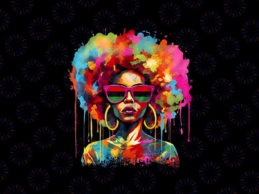 PNG ONLY Juneteenth Dripping Black Woman African Melanin Afro Queen Png, Juneteenth Png, Instant Download