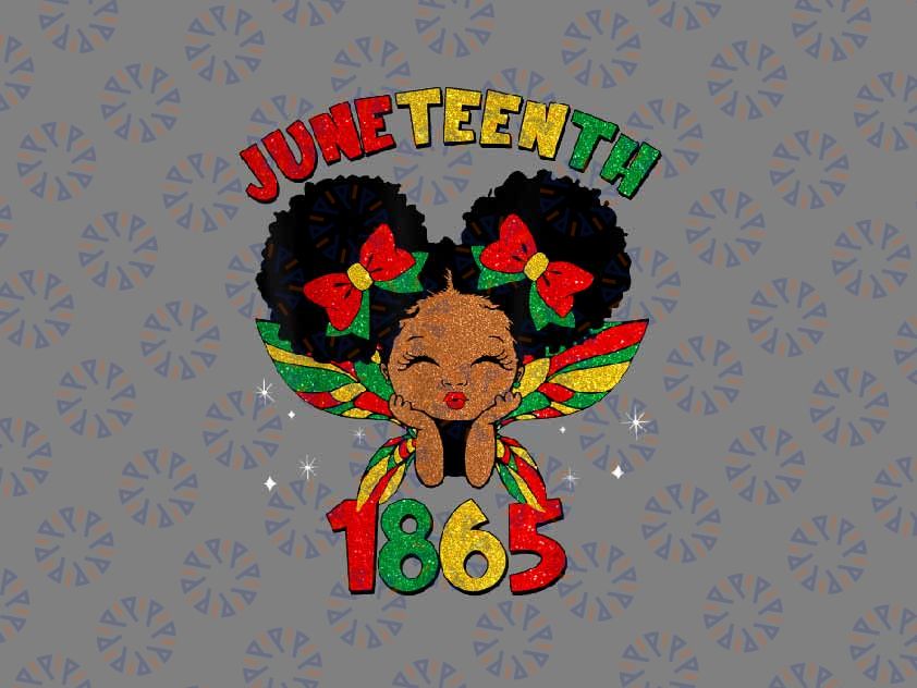 PNG ONLY Juneteenth 1865 African American Black Princess Kids Girls Png, Black African Girls Png, Juneteenth Png, Instant Download