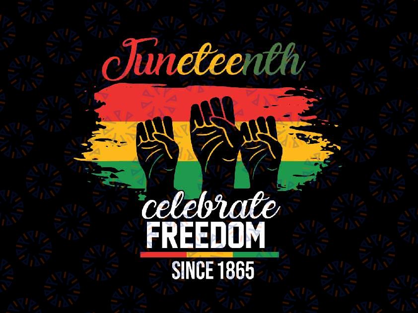 Juneteenth Celebrate Free-dom 1865 Svg, African American Flag Svg, Juneteenth Png, Instant Download