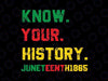 Know Your History 1865 Juneteenth Svg, Afro Black Culture Black History Svg, Juneteenth Png, Instant Download