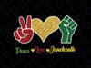 Peace Love Juneteenth Black Freedom Png, 1865 Celebration Peace Love Glitter Png, Juneteenth Png, Instant Download