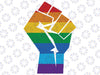 Lgbt Raised Fist Rainbow Flag Svg, Gay Pride Raised Fist Svg, Gay Fist Hand Pride Symbol SVG, Fist Svg, Rainbow Fist SVG, Gay Pride Svg