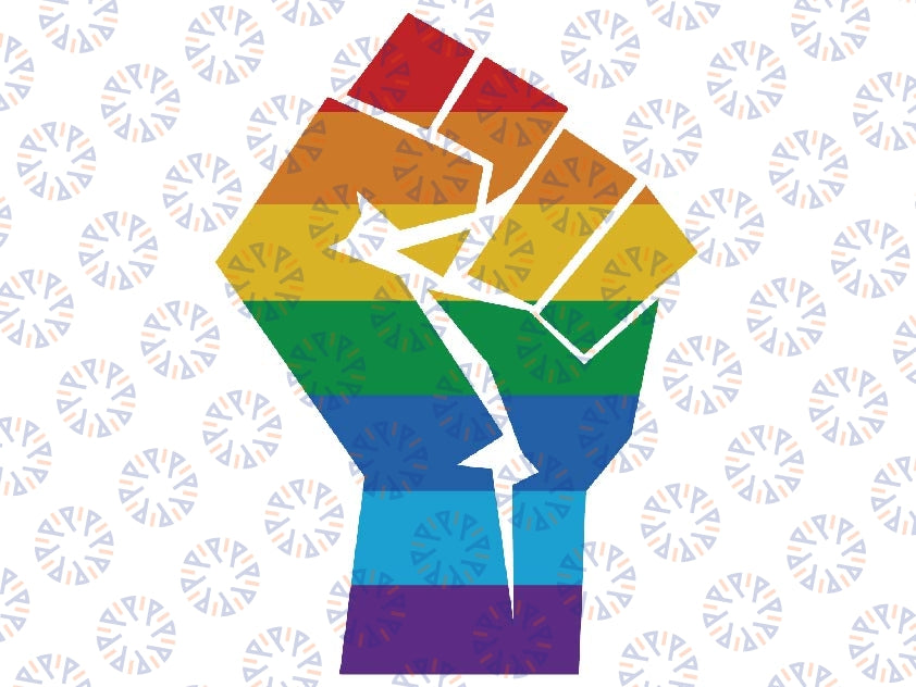 Lgbt Raised Fist Rainbow Flag Svg, Gay Pride Raised Fist Svg, Gay Fist Hand Pride Symbol SVG, Fist Svg, Rainbow Fist SVG, Gay Pride Svg