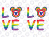 Love Pride LGBT Svg, Mouse LGBTQ Love is Love Svg Png, Support Lgbt Rights, LGBTQ Community Svg, Mouse Rainbow Love, Pride Heart Svg