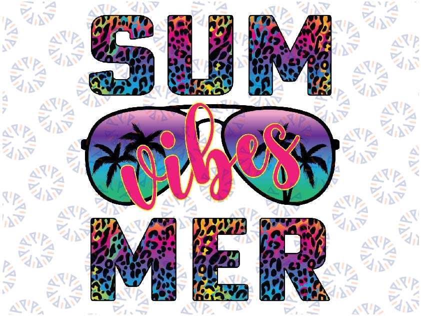 Summer Bright Tie Dye Png, Summer Vibes Png, Retro Summer Png, Sublimation Design, Summer Shirt Design, Summer Leopard Png, Digital Download