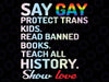 Say Gay Protect Trans Kids Read Banned Books Teach All History Show Love Tie Dye Png, Equality Png, LGBTQ Png, Pride Ally, Digital Download