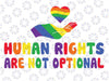 Human Right Are Not Optional LGBT Svg, Say Gay Png, LGBTQ Pride Png, Human Rights Png, LGBT Png, Digital Download