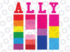 Proud Ally Pride Rainbow LGBT Ally Svg, Gay Ally, Pride Month PNG, Rainbow Hearts Design, Rainbow Sublimation