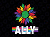 LGBTQ Ally Gay Pride Month Sunflower Distressed Svg, Ally Svg, LGBTQ Flags Ally T Png, LGBT Support, Digital download