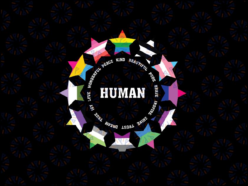 Human Pride Design Svg Human LGBTQ Flag Svg, LGBTQ Pride Svg Png, Digital Download