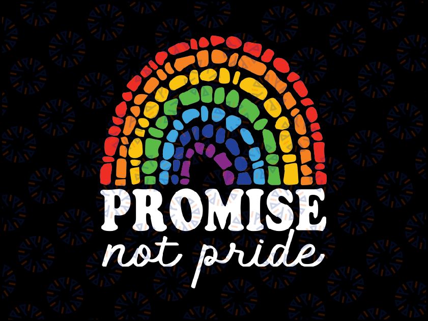 Promise Not Pride LGBT Ch-ris-tian Rainbow Retro G-ods Promise Svg, Pride Month Svg, LGBTQ Svg, Digital Download