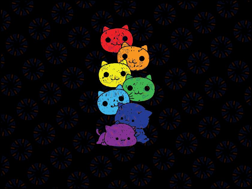 Funny LGBT Cat Stack Rainbow Gay Pride Gift For Cat Lover Svg, Cat Friends Pride Svg, LGBTQ Svg, Digital Download