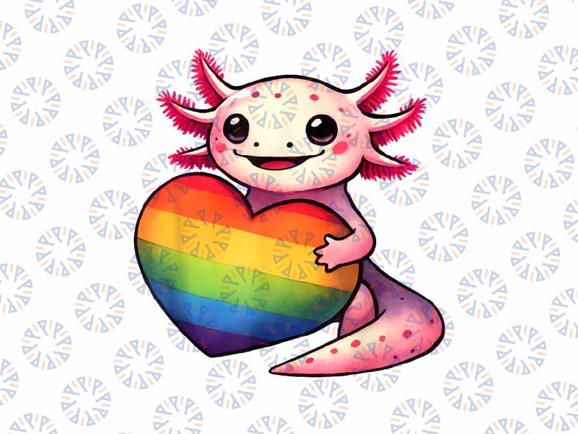 PNG ONLY Gay Pride Axolotl Heart Rainbow Flag LGBT Png, Cute Animals Axolotl Gay Png, Lgbt Png, Digital Download