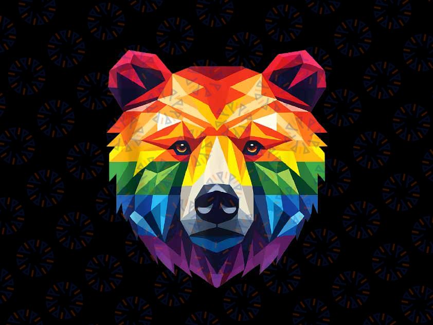 PNG ONLY Geometric Bear in LGBT Flag Png, Gay Pride Bear Png, Lgbt Png, Digital Download