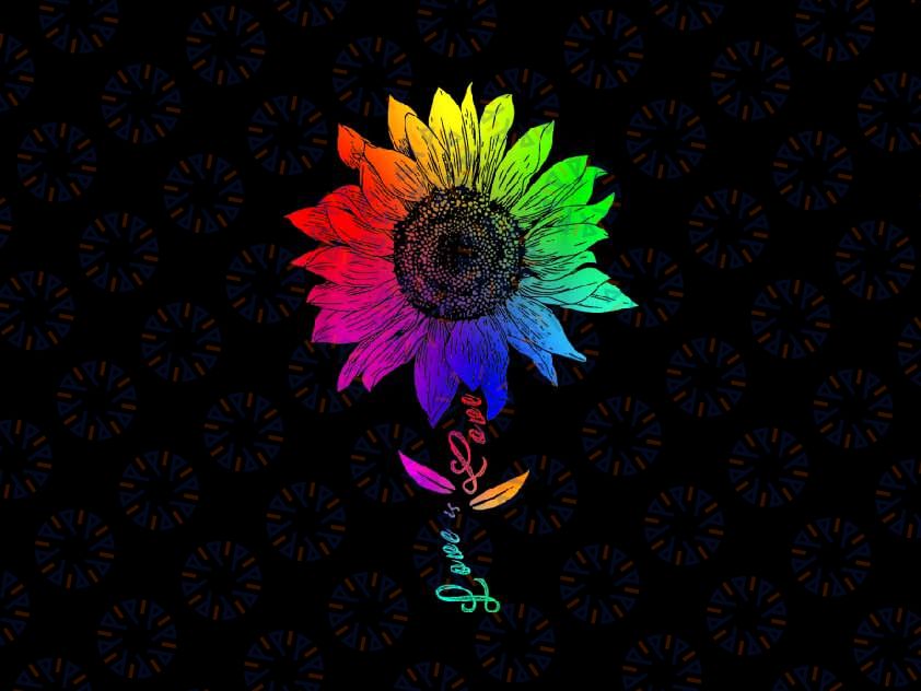 PNG ONLY Rainbow Sunflower Lo-ve Is Love Png, LGBT Gay Lesbian Pride LGBTQ Png, Lgbt Png, Digital Download