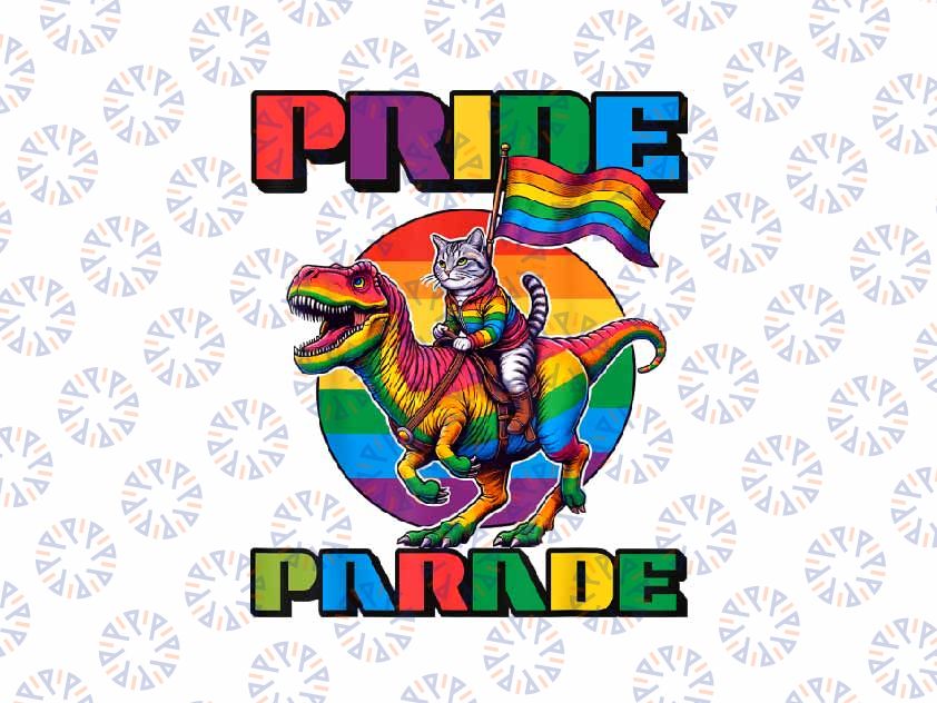 PNG ONLY Gay Pride Parade Cat Dino Trex Ready Png, Rainbow Flag Lgbt Ally Png, Lgbt Png, Digital Download