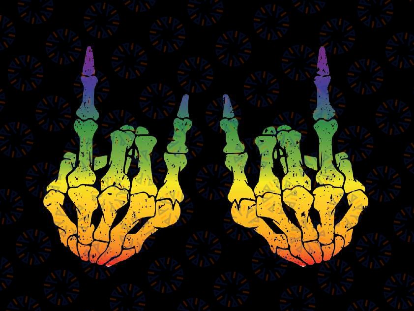 Skeleton Rock Hand LGBT-Q Png, Cool Rainbow Flag Gay Pride Ally Png, Lgbt Png, Digital Download