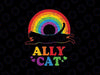 Allycat LGBT Cat With Ally Pride Rainbow Svg, Lesbian Cat Rainbow Svg, Lgbt Png, Digital Download