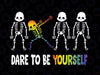 Dare to Be Yourself Pride LGBT Png, Dabbing Skeleton LGBT Flag Png, Lgbt Png, Digital Download