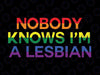 Nobody Knows Im Lesbian Gay Svg, Rainbow Pride Flag LGBTQ Svg, Lgbt Png, Digital Download