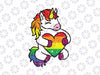 Gay Pride Unicorn Heart Rainbow Flag Svg, Lgbt Pride Rainbow Svg, Lgbt Png, Digital Download