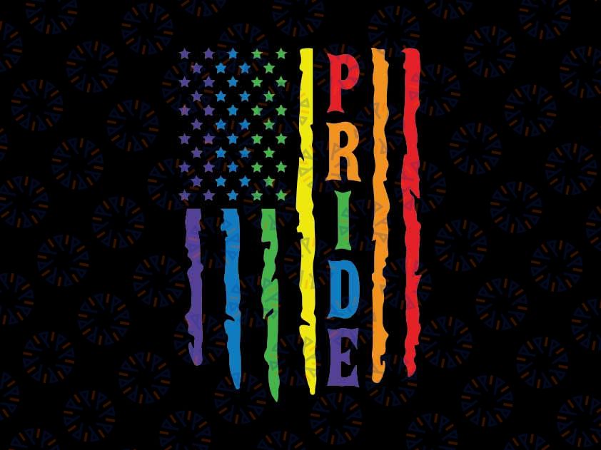 LGBT Pride American Flag svg, Pride Flag svg, Pride Month svg, Rainbow Pride svg, Lgbt Png, Digital Download