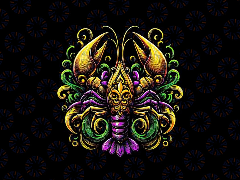 PNG ONLY Mardi Gras Crawfish Png Jester Hat Bead New Orleans Png, Mardi Gras Png, Digital Download