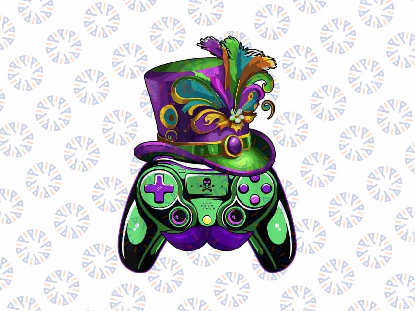 PNG ONLY Video Game Controller Mardi Gras Png, Mardi Gras Gamers Boy Png, Mardi Gras Png, Digital Download