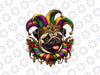 PNG ONLY Mardi Gras Pug Png, Mardi Gras Pug With Hat Png, Mardi Gras Png, Digital Download