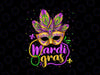 PNG ONLY Mardi Gras 2024 Girls Mask Beads Png, New Orleans Fleur De Lis Mask Png, Digital Download