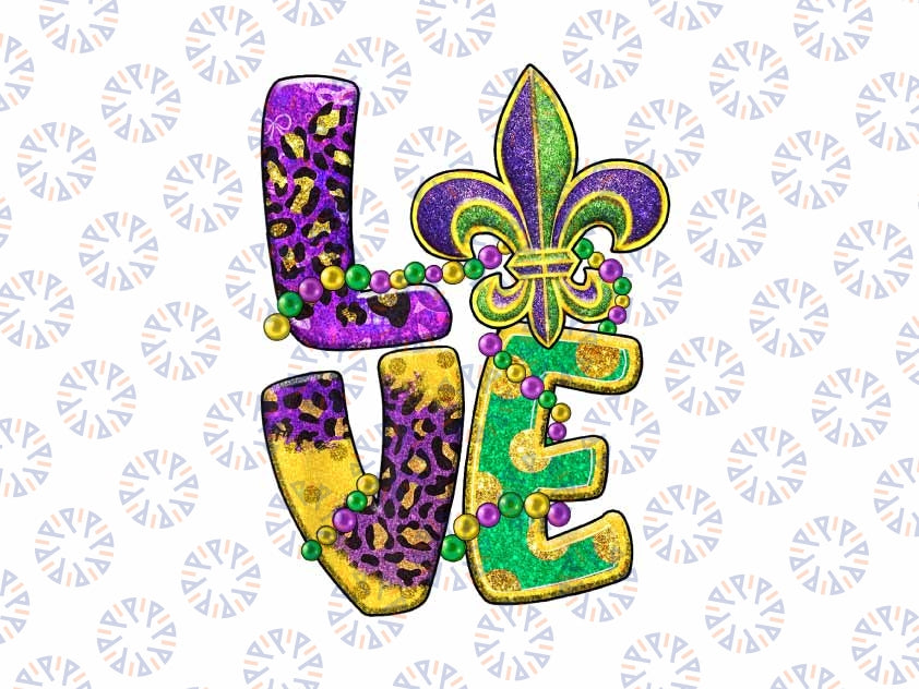 PNG ONLY I Love Mardi Gras Png, Fleur De Lis Lover Png, Mardi Gras png, Digital Download