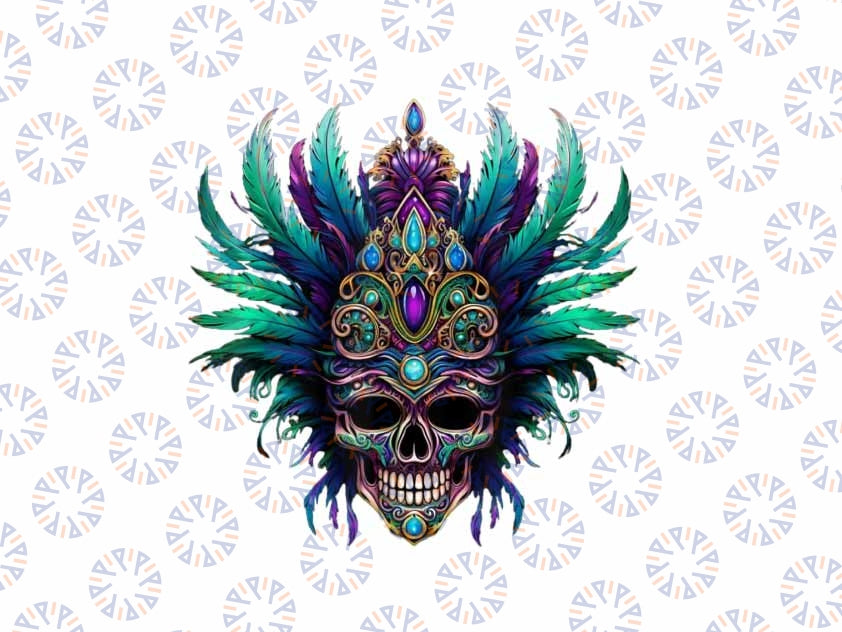 PNG ONLY Mardi Gras Funny Queen Skull New Orleans Png, Skull Face Mardi Gras Png, Mardi Gras png, Digital Download