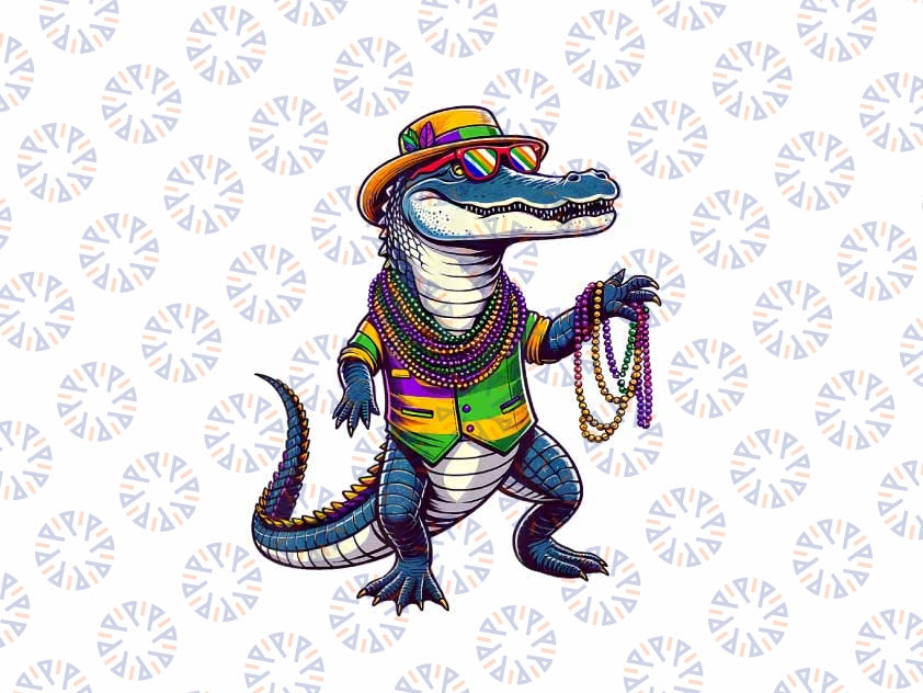 PNG ONLY Mardigator Mardi Gras Png, Alligator Mardi Gras With Hat Png, Mardi Gras Png, Digital Download