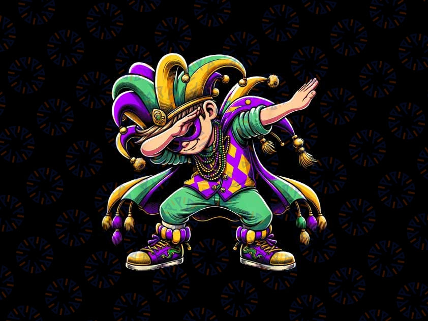 PNG ONLY Dabbing Dance Boy Mardi Gras Png, Dance Boys Mardi Gras Png, Digital Download