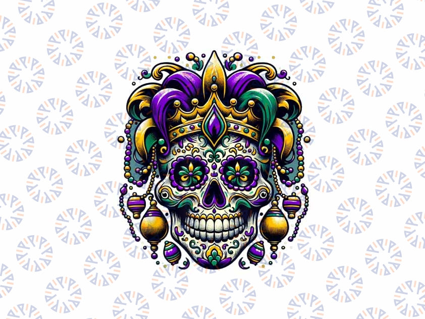 PNG ONLY Regal Mardi Gras Skull Png, Skull Face Mardi Gras Png, Digital Download