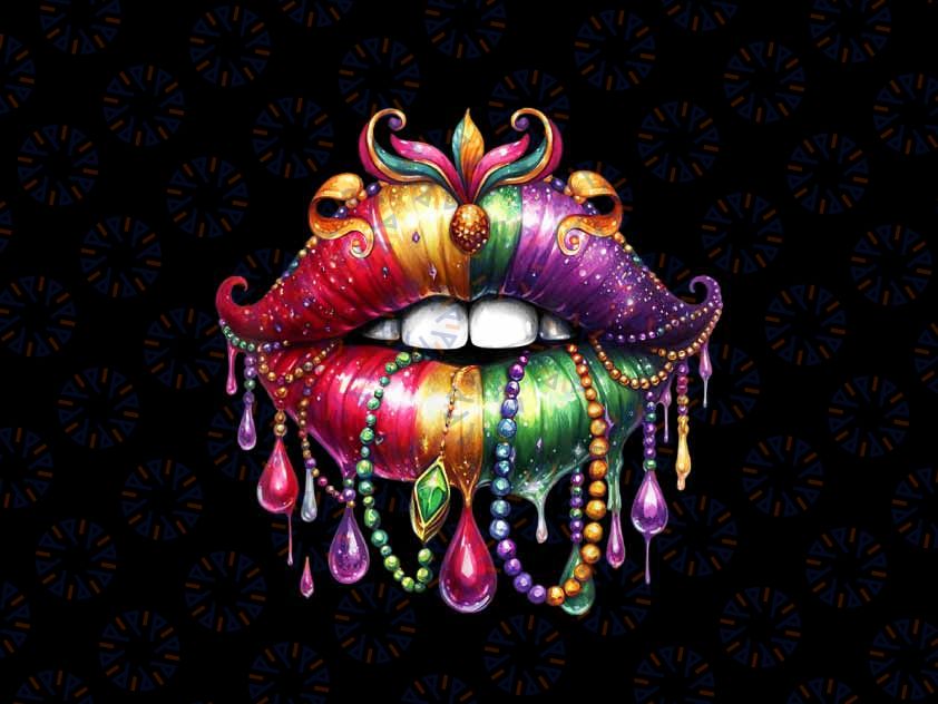 PNG ONLY Cute Lips Mardi Gras Png, Women Girls Lips Carnival Party Png, Mardi Gras Png, Digital Download