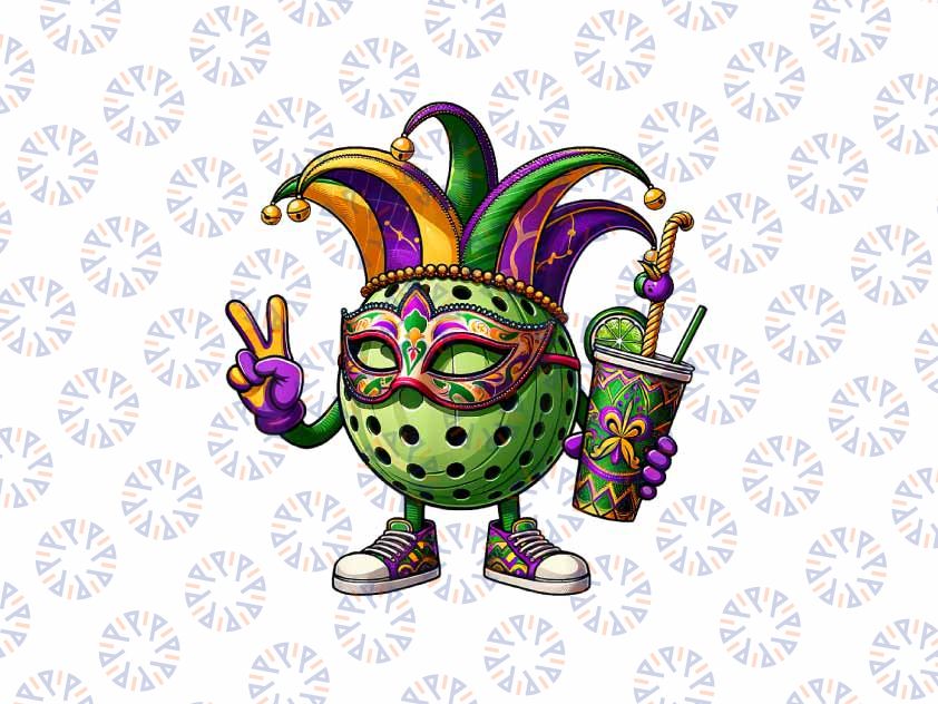 PNG ONLY Pickleball Player Mardi Gras Pickleball Png, Mardi Gras Png, Digital Download